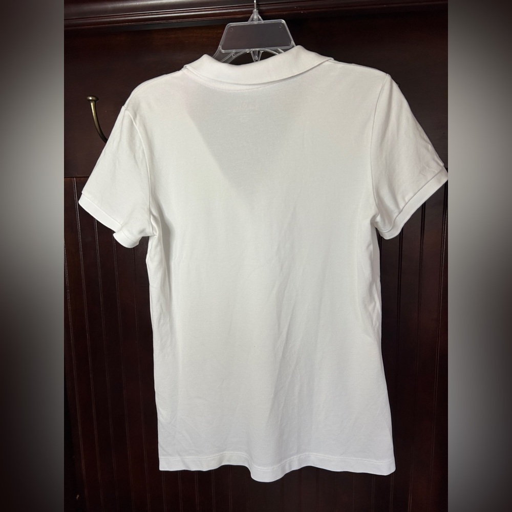 LILLY PULITZER White Chic Fit Pique Polo Logo Y2K Preppy Golf Tennis Resort Sz L - Picture 12 of 14